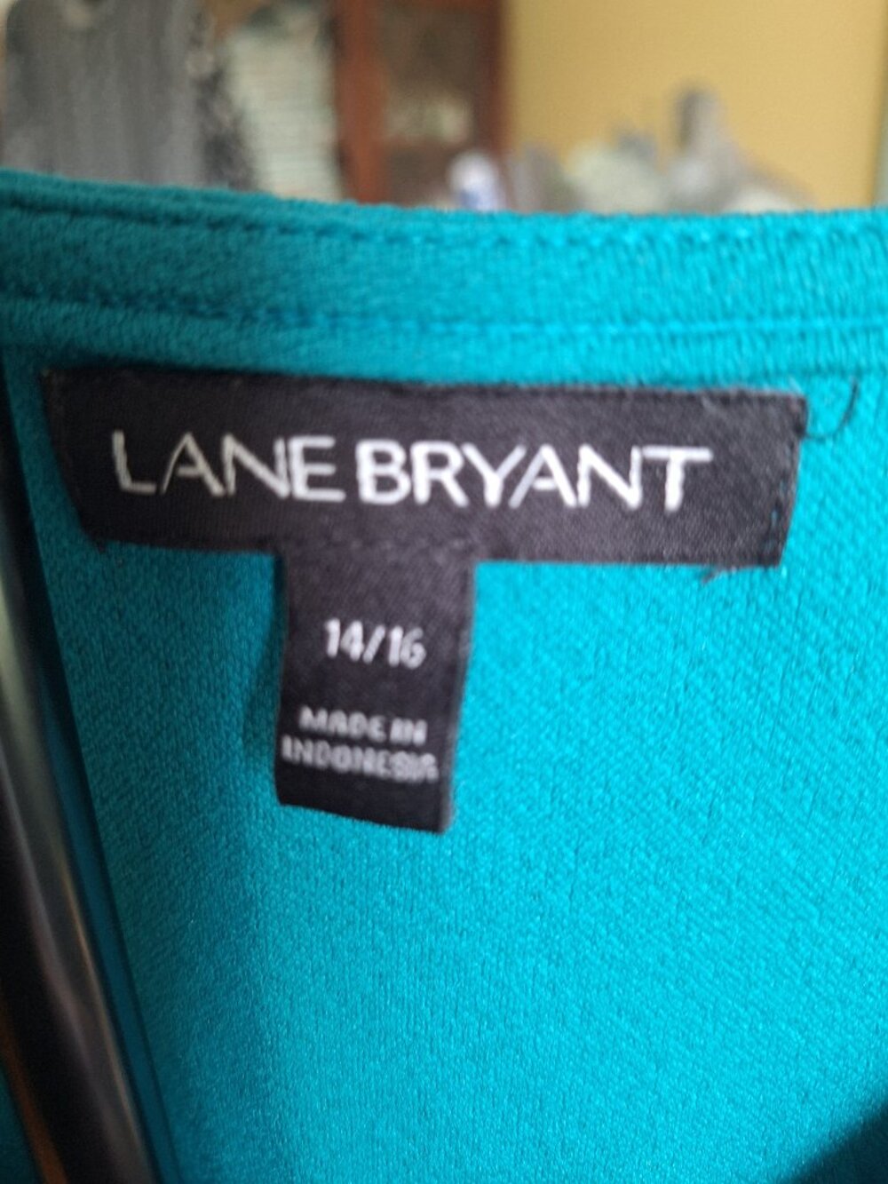 Lane Bryant Teal Peplum Tank Top 14/16 V Neck Career Office Plus Size - Picture 4 of 7